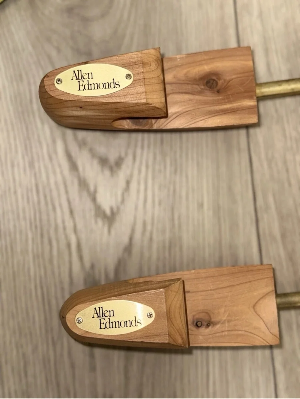 Allen Edmonds Large Aromatic Natural Wood Cedar Shoe Trees with Brass Hardware